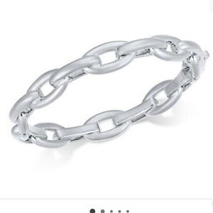 NWT KATE SPADE SILVER TONE LINK COLLAR BRACELET  CHAIN REACTION